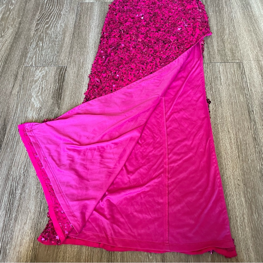 Mac Duggal Pink Sequin Maxi Dress - Picture 14 of 16